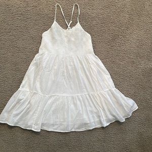 Smocked Tiered Mini Dress in new off white